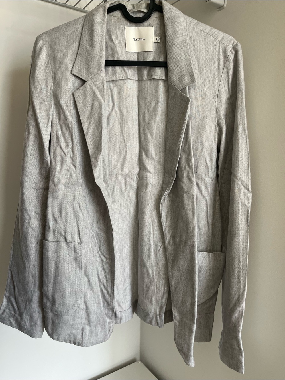 Talula Light Gray Open-Front Blazer